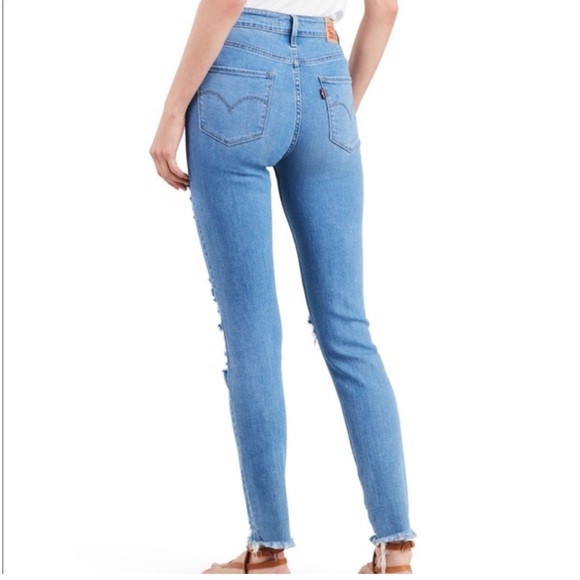 Levi’s 721 High Rise Skinny Jeans – Ripped Raw Hem (NWT) - Picture 2 of 13